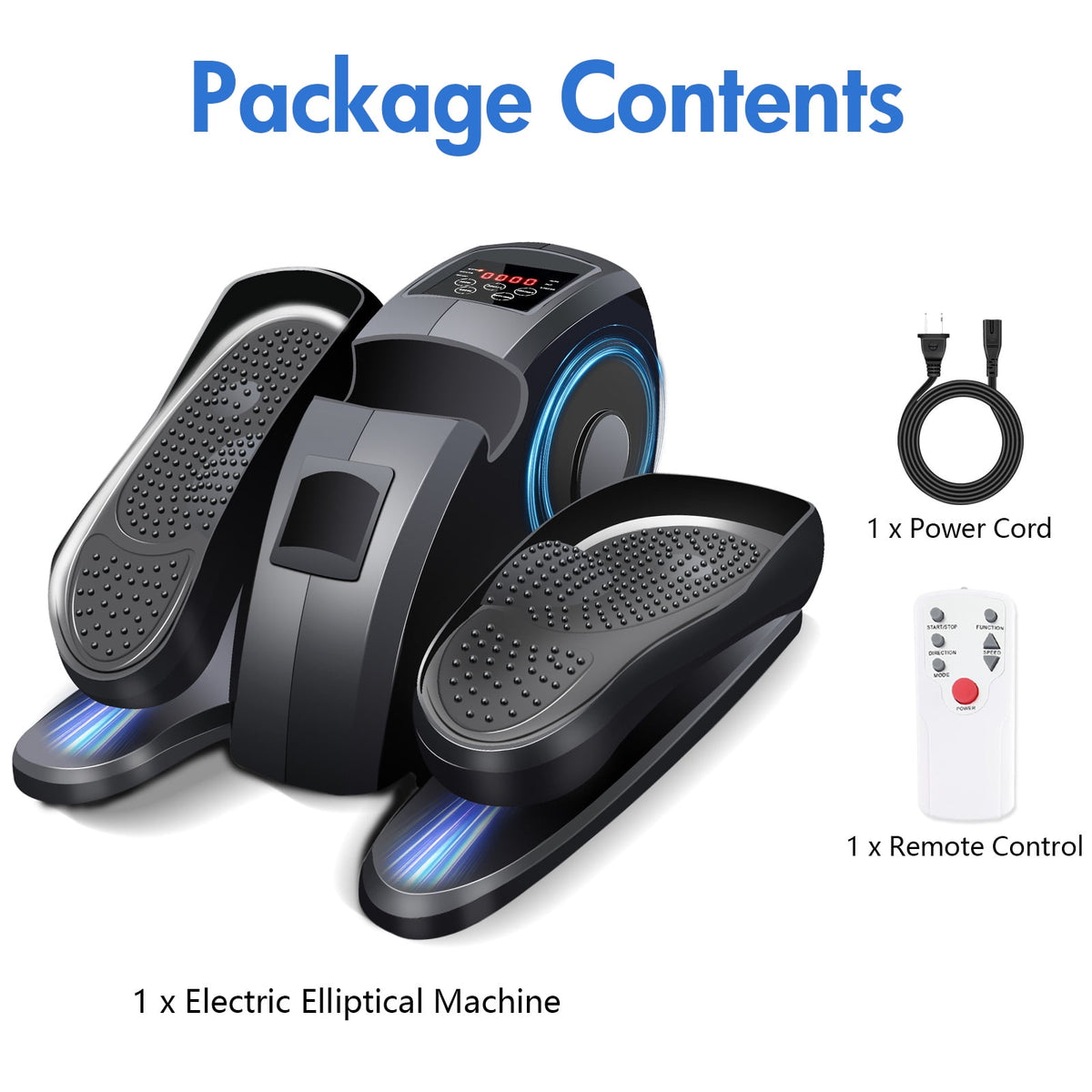 under Desk Elliptical, Electric Leg Exerciser While Sitting for Seniors, 12 Speeds,Black