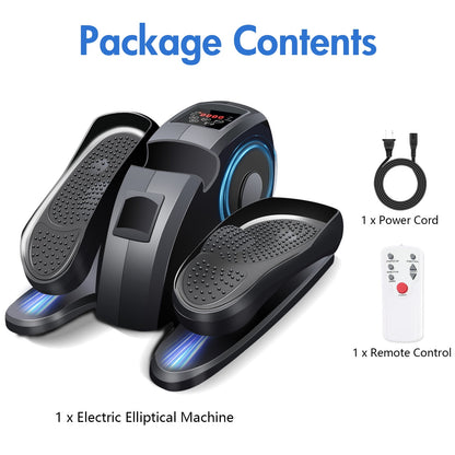 under Desk Elliptical, Electric Leg Exerciser While Sitting for Seniors, 12 Speeds,Black